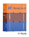 Tillig 07706 - TT - 20‘ Container (3 Stück)